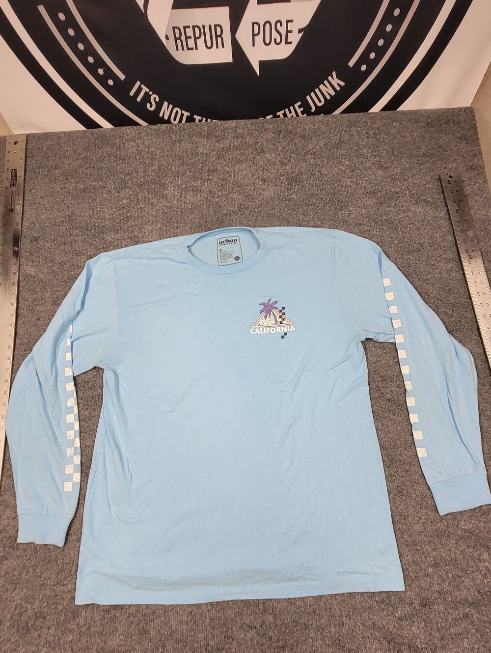Mens Urban Pipeline Retro Style Skater Long Sleeve T-shirt Size XL